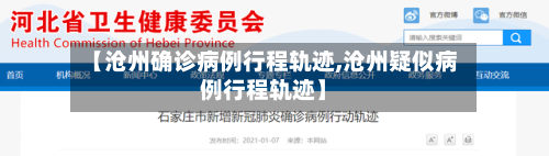 【沧州确诊病例行程轨迹,沧州疑似病例行程轨迹】-第2张图片