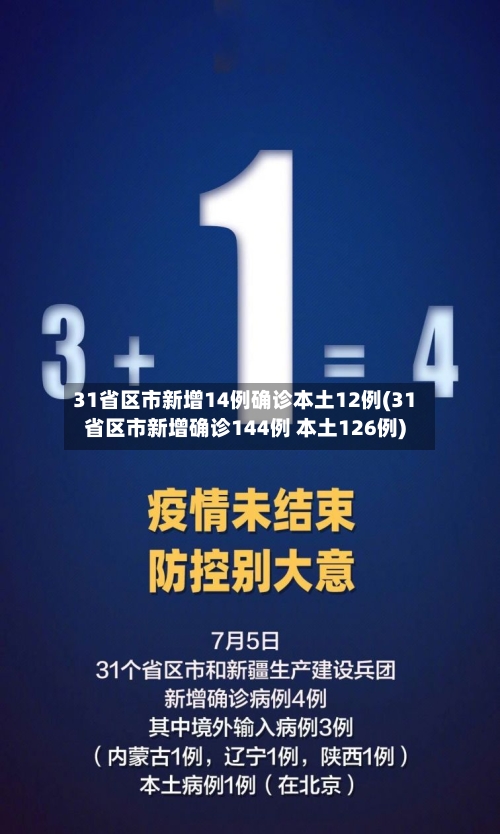 31省区市新增14例确诊本土12例(31省区市新增确诊144例 本土126例)-第2张图片