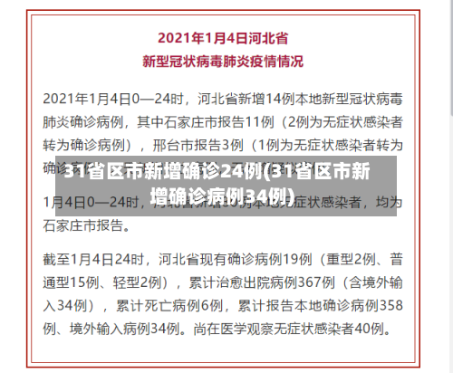 31省区市新增确诊24例(31省区市新增确诊病例34例)-第3张图片