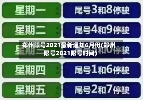 郑州限号2021最新通知6月份(郑州限号2021限号时间)-第2张图片